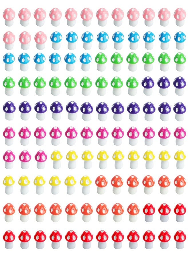 Begino 120pcs Mini Resin Mushrooms Decor Set - 8 Colors Tiny Fairy Garden Decorations for Dollhouse, Aquarium, Terrarium Landscape - Miniature Mushroom Figures Bulk Micro Decorations - Image 1